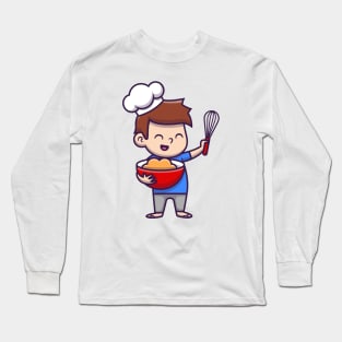 Cute Boy Chef Cooking Long Sleeve T-Shirt